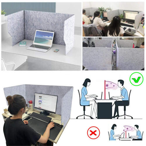 Office Desk Divider, Desktop Privacy Screen, Sound Dampening Freestanding Panel for Classroom 2
