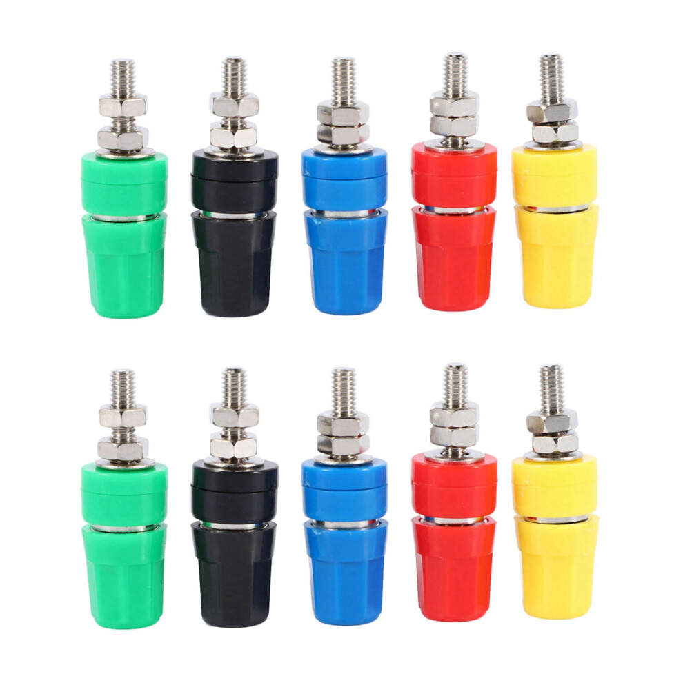 10Pcs M4x36 Pure Copper Terminal 4Mm Banana Jack Socket 20A Binding Post Banana Plug Connector 6032529446841