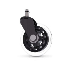 3 Inch Heavy Duty Rubber Caster Wheels for Office Chairs, Noise Reduction Rollers with Smooth Swivel Movement, White