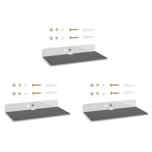 3X Wandplank Luidsprekerstandaard, Acryl Wandmontage Displayplank voor -Luidspreker, Webcam, Mobiele Telefoons, Speelgoed-Wit