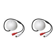 2X Monitoreo de Audio MIC Micrófono de Captación de Sonido para Vigilancia CCTV Cámara IP de Seguridad Preamplificador Incorporado Voz Con Cable