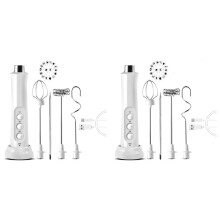 2Set Montalatte Elettrico USB 3 Velocità Cappuccino Coffee Foamer 3 Frusta Frullino per le Uova Portatile Cioccolata Calda Latte Drink