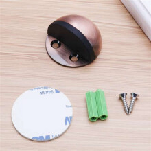 Magnetic Door Stopper Stainless Steel Dual Catch No Drill Wall or Floor Mount RedN 1 Pcs