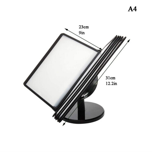 Desktop Reference System, 10 A4/Letter Pockets, Wall or Desk Mounted, AntiGlare, Black, 20 Sheets 1