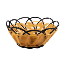 3pièces 7 Pouces en Plastique Tressé Panier Fruits Légumes Biscuits Porte-Conteneur Noir et Orange