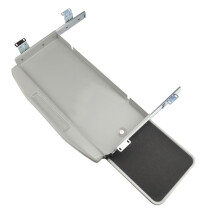Under Desk Keyboard Tray with SlideOut Drawer and 360 Rotating Mouse Platform, Gray, 21.4 Inch