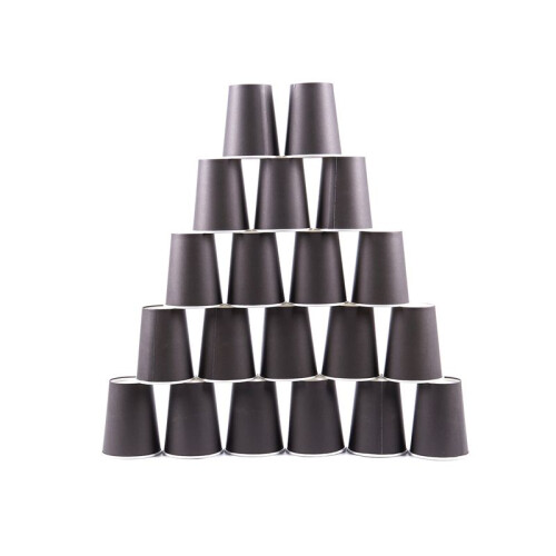 100 Paper Cups (9oz) - Plain Solid Colours Birthday Party Tableware Catering(Black)