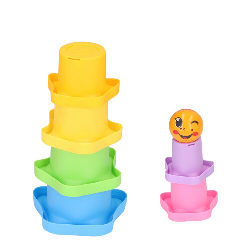 6pcs Flower Shape Stacking Cups for Babies 6M+ | 39x13cm Plastic Toys 1