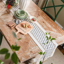 3X Bohemian Dining Table Runner - Jute Burlap Natural Table Runner 72 Inches Long, Farmhouse Style Braided Table Runner