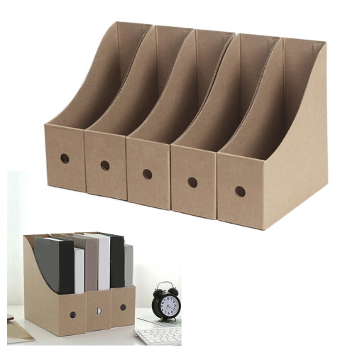 Magazine File Holder, Cardboard File Folder Organizer, Tool Assembly Desktop Document Storage 1