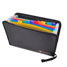 Fireproof Expanding File Folder 2192F, Waterproof Zipper, A4, 12 Pockets, MultiColored