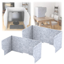 Acoustic Desk Divider Set of 2, Folding Freestanding Desktop Privacy Panel, 40in 100cm