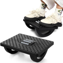 Under Desk Foot Rest 2 Pcs Rocking Ergonomic Footrest with Massage Surface for Office Home, Black