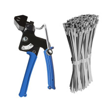 Herramienta para Bridas de Cables de Acero Pesado, Incluye Bridas para Cables de Acero Inoxidable de 100 Piezas, Adecuada para Uso Doméstico, de