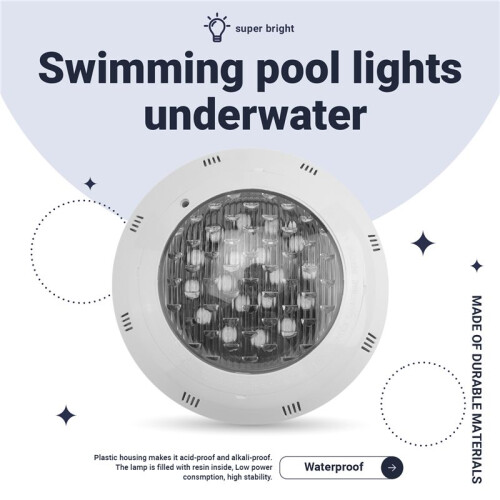 7 couleurs 24V 18W LED RVB sous-marine piscine lumineuse lumiere / telecommande 1