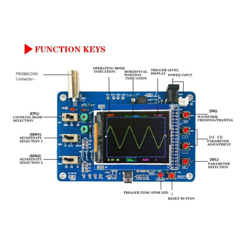 DSO138 Digital Oscilloscope DIY Electronic Kit Microcontroller Circuit Board Assembly Welding Parts 1