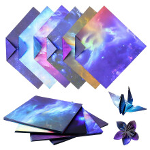 200 Feuilles de Papier Origami à Motif D'éToiles de L'Espace Galaxie, Papier Origami Coloré Double Face pour L'Artisanat D'Art (15,2 X 15,2 Cm)