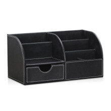 Organizador de Escritorio de Oficina con CajóN, Organizadores de Escritorio y Accesorios con PortaláPices Lindo Soporte para Control Remoto Negro
