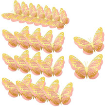 20 Piezas 3D Mariposa Fiesta DecoracióN 2 Papel Gigante Mariposa Pegatinas Gran Mariposa Pared Decoraciones Conjunto, 3 TamañOs