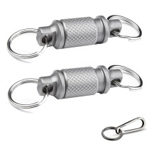 Snabbnyckelringset med Titankarbinhake och Nyckelringar - Advanced Titanium Swivel Clip 360-Graders Rotation