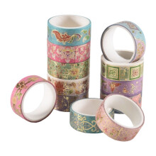 Goldfolienblumen-Washi-Tape-Set, Florales Washi-Tape, Botanisches Washi-Tape für Tagebuch, Kunst und DIY-Handwerk