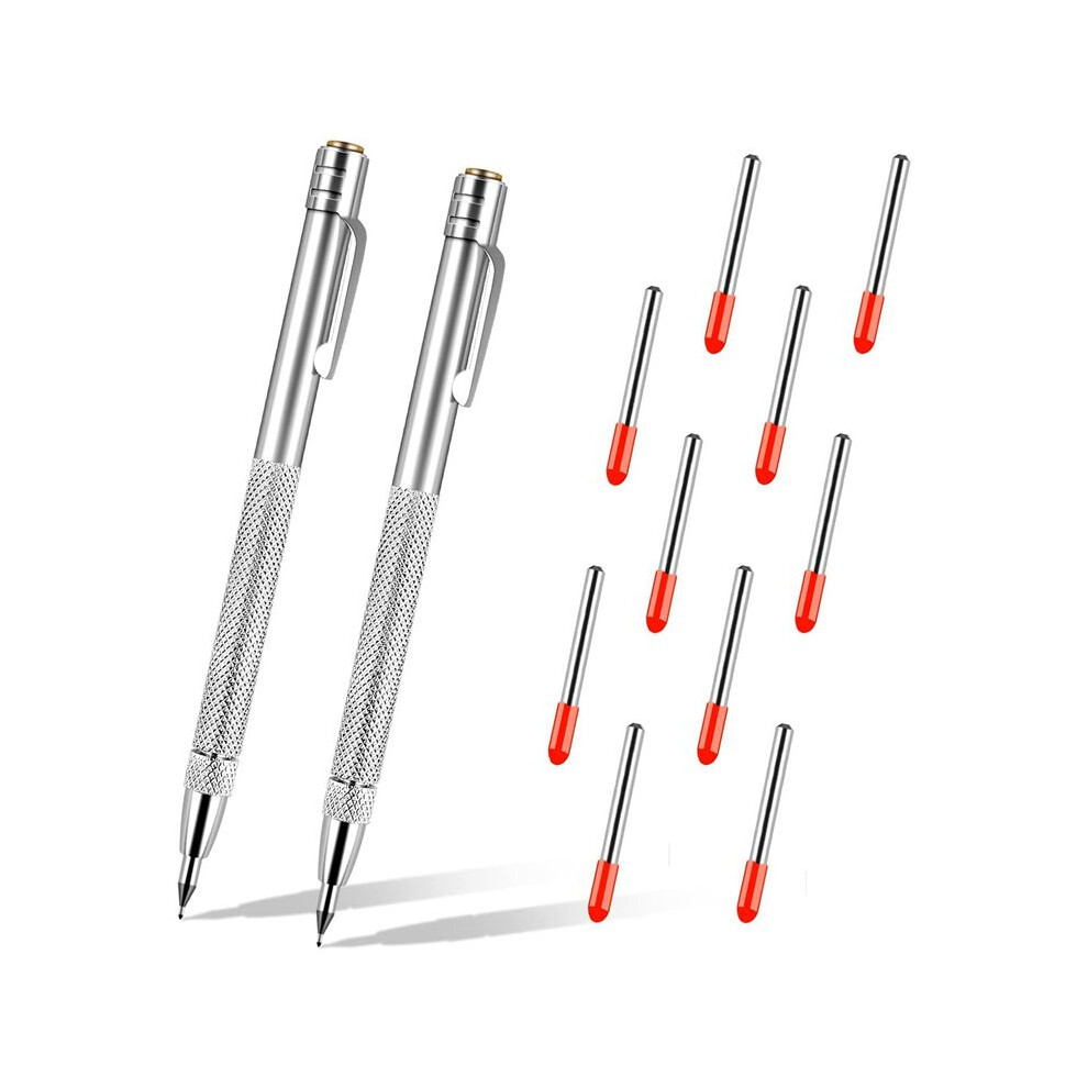 2 Packs Tungsten Carbide Scriber With Magnet, With Extra 10 Replacement Marking Tip, Metal Etching Pen 4711310694334