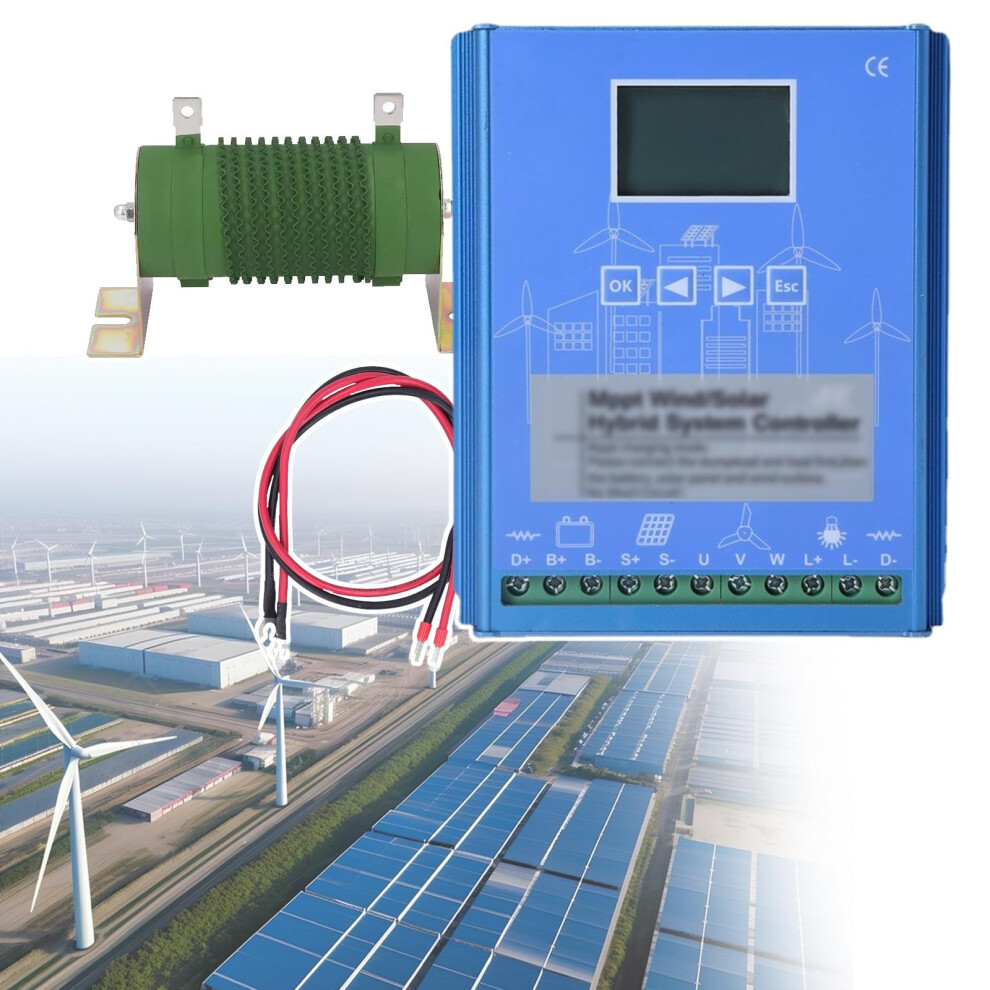 Wind Turbine And Solar Hybrid Mppt Charge Controller, 300/400/500W Boost Lcd For Battery Charging 9092120959505