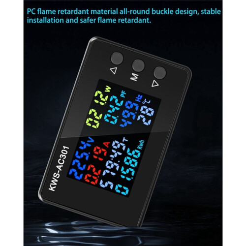 Digital Display Current Voltmeter 50-300V AC Wattmeter Multifunction Electric Meter Power Detector AC 20A