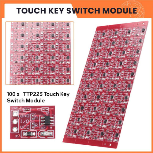 100Pcs TTP223 Touch Key  Module Touching Button Capacitor Type Single Channel Self Locking Touch  Sensor 2