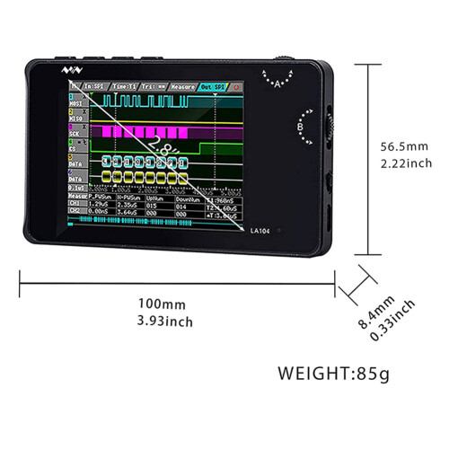 LA104 Logic Analyzer Pocket Size Handheld SPI I2C UART 100Msa/S Max Sampling Rate 1
