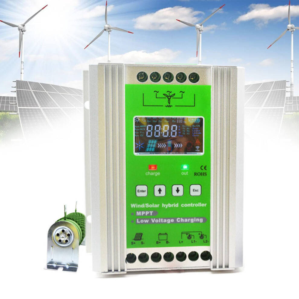 1000W Wind Turbine Solar Hybrid Mppt Charge Controller 12V 24V 48V With Dump Load Auto Recognition 9092120959772