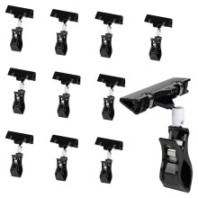 30 Clips de Plástico para Sujetar Carteles, Clips Giratorios para Carteles de Precios, Clips Giratorios para Estanterías de Tiendas.