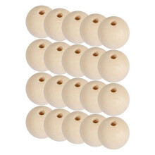 20 Stück 50 mm Große, Unbehandelte, Runde Holzperlen (2 Zoll) für DIY-Bastelarbeiten