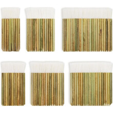 Ensemble de 6 Pinceaux de Tailles Différentes, Pinceaux Larges pour Glacis, pour Poterie et Céramique, Pinceaux en Laine Douce avec Manche en Bambou