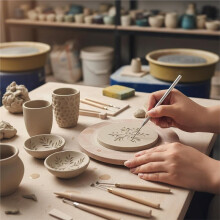 4Pcs ClayNeedle Tools Detail Pottery Sculpture with Non-Slip Grip Protective for Ceramics Sculpting DIY Detailed Carving