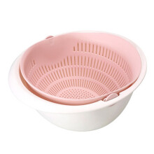 Double Drain Basket Bowl Washing Kitchen Strainer Noodles Fruit Double Drain Basket Bowl Washing
