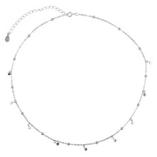 Geometric Round Short Necklace, Round Bead Necklace, Jewelry Accessory Women's Necklace for Girls Silver Color