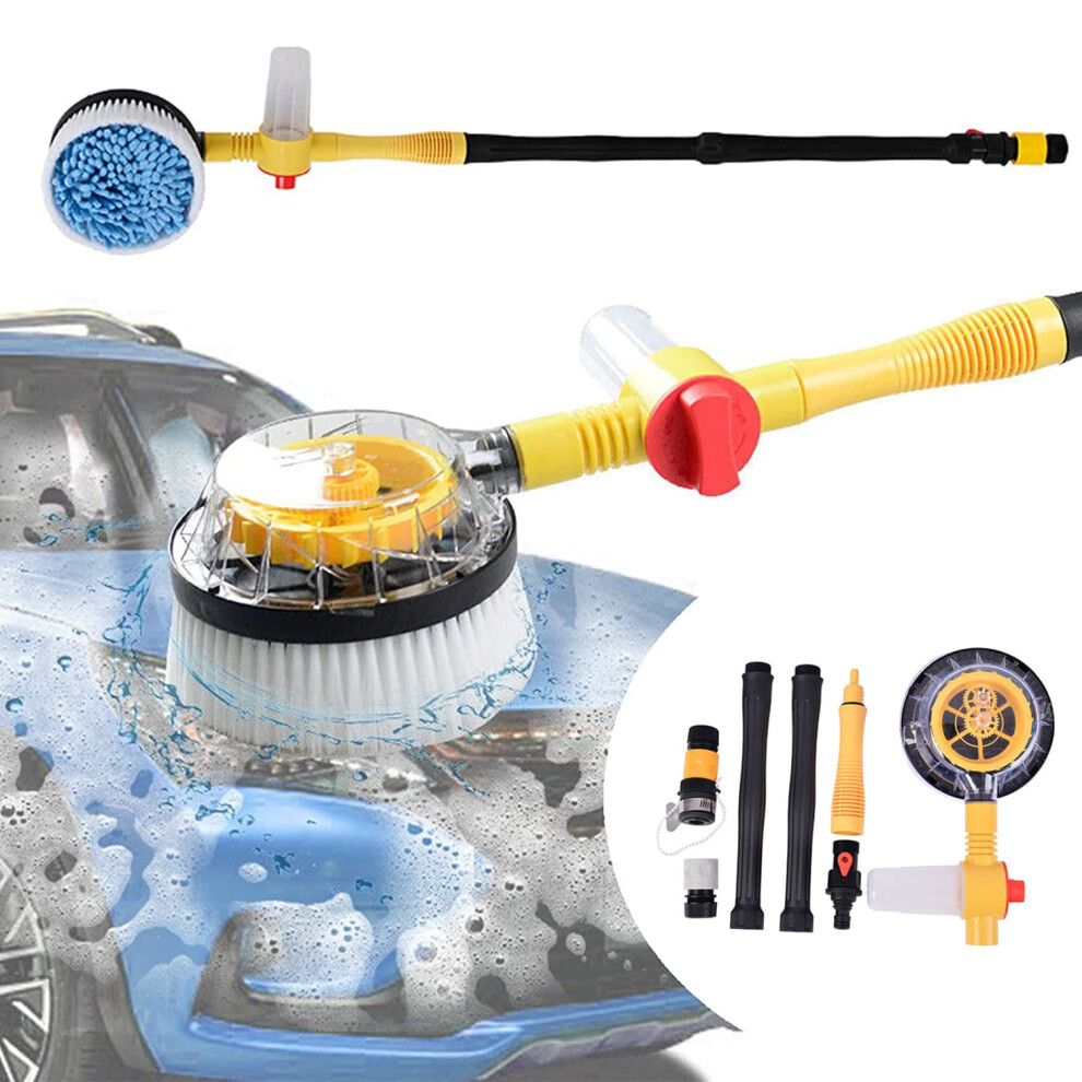 Rotating Car Wash Brush With Soap Dispenser, Pressure Foam Brush With Hose For Auto Cleaning 9771547331018