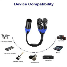 1 Male to 2 Female XLR Y Splitter Micrphone Cable,3Pin XLR Male to Dual XLR Female Y-Splitter Balanced Mic Cables (1Pc)