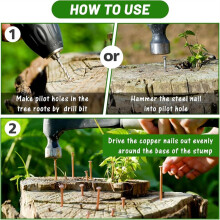 10 Pack Copper Nails for Killing Trees, 4" Copper Nails Stump Removal, Tree Stump Killing with Long SteelNail and Drill