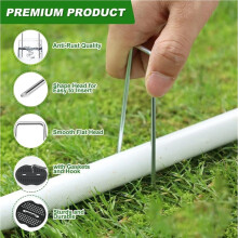 Landscape Fabric Stakes U Shape Heavy-Duty Pins 50 Pieces Outdoor Plant Cover Spikes for Outdoor Yard Pathway Farm Patio
