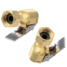 6Pcs Air Chuck-Heavy Duty Closed Flow Lock Tire Chuck with Clip for Inflator Gauge Compressor Accessories-Yellow