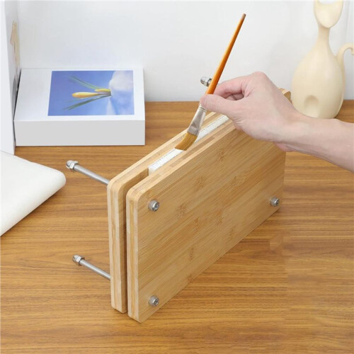 Bookbinding Plastic Bone Folder Creaser Waxed Thread Tools with Portable Binding Press Machine of Paulownia Wood 2