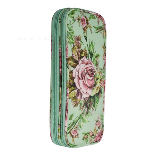 Knitting Needls Case Without Hooks and Accessories,Zipper Storage Organizer Bag with Web Pockets For Various Knitting B 2