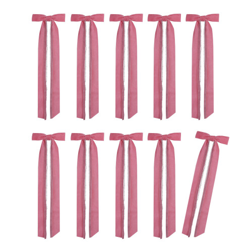 10 Stück Perlen, Quasten, samtige Schleife,-Rosa