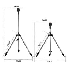 Telescopic Automatic Rotating Sprinkler Tripod Irrigation Artifact with One Sprinkler and Two Nozzles