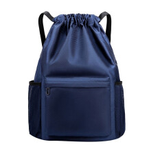 Zaino con Tasca con Coulisse Zaino Impermeabile con Coulisse Borsa da Viaggio Fitness Borsa Sportiva per Donna Uomo Blu Scuro