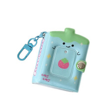 Fotokarten-Binder-Album, Mini-Fotoalbum mit Keychian 5,1 cm-Blau