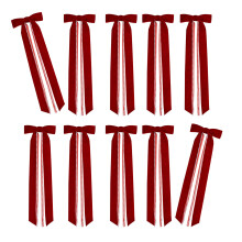 10 Stück Weihnachts-Schleifenornament mit Perlen und Quasten-Rot
