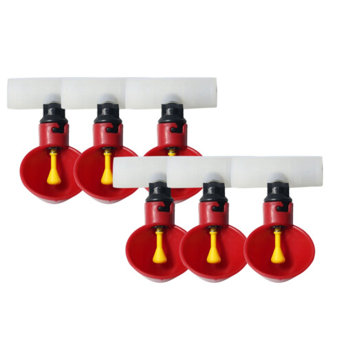 6PCS Water Drinking Cups Chicken Watering Automatic Poultry Feeding Drinkers